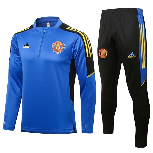 Sweatshirts Manchester United 2022 Blau Schwarz Günstige Fußballtrikots